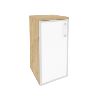 Шкаф низкий узкий со стеклом лакобель в раме O.SU-3.2R L белый