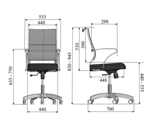 Стул офисный ErgoLife Sit Air (низк.спинк.) M4-4(хром)
