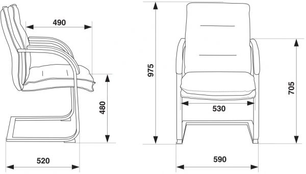 Кресло для посетителей Бюрократ T-9927SL-LOW-V