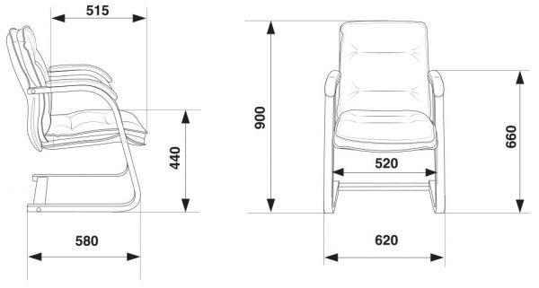 Кресло для посетителей Бюрократ T-9927WALNUT-AV